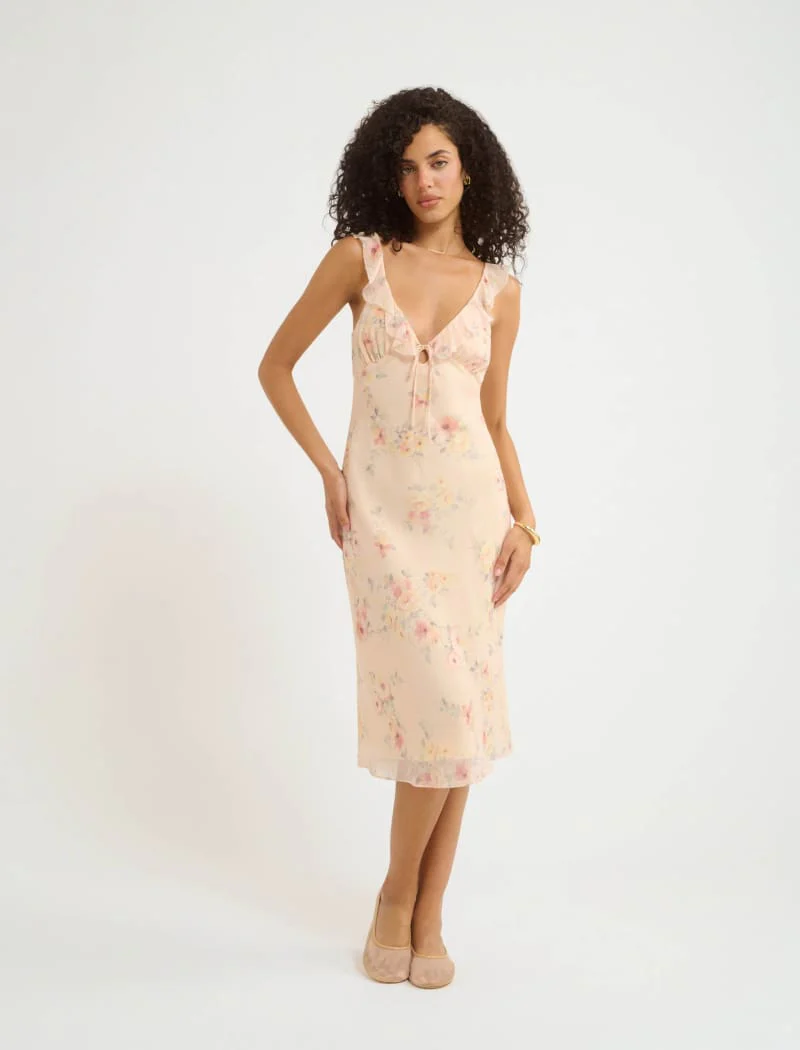 Butterfly Midi Dress | Blush Whisper Floral - Image 3
