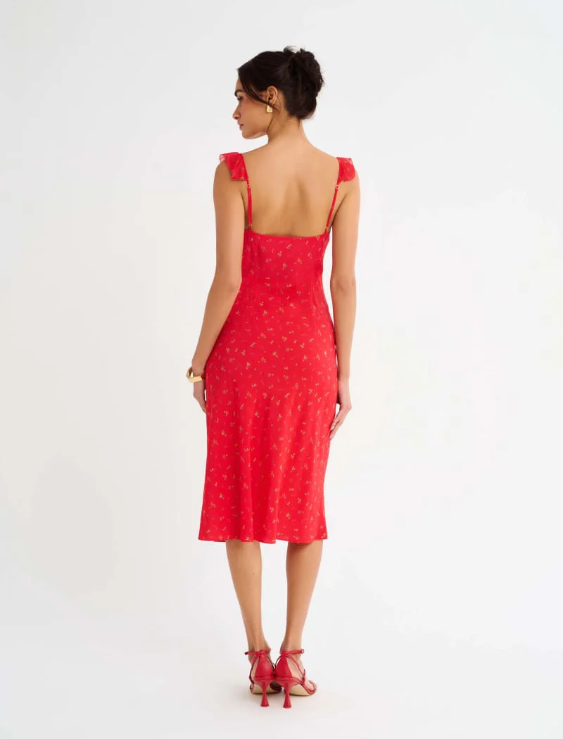 Butterfly Midi Dress | Coral Meadow - Image 3