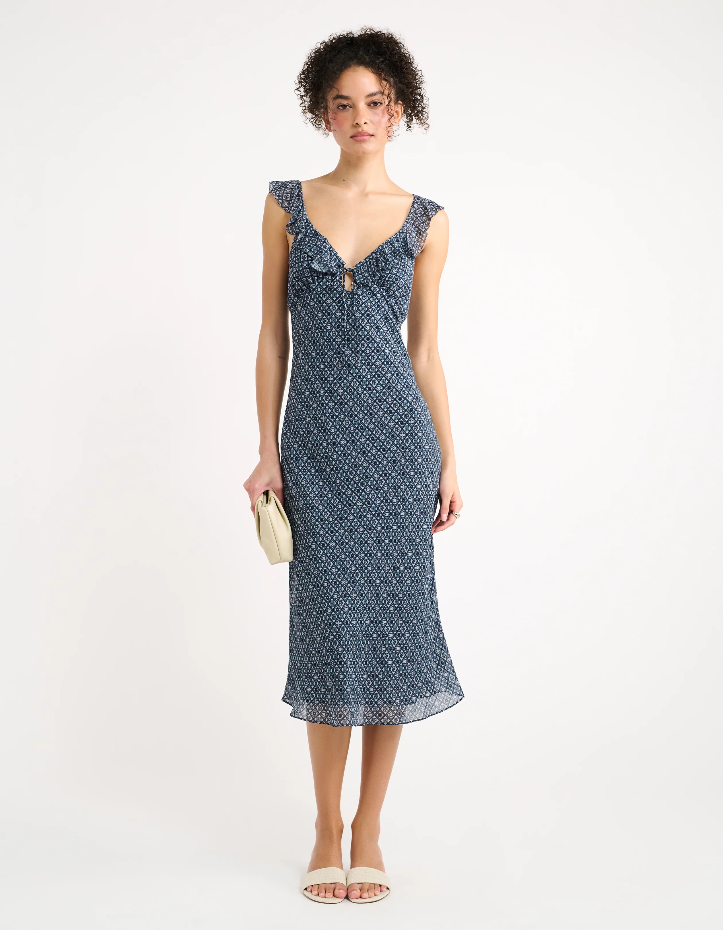 Butterfly Midi Dress | Mediterranean Tile - Image 5
