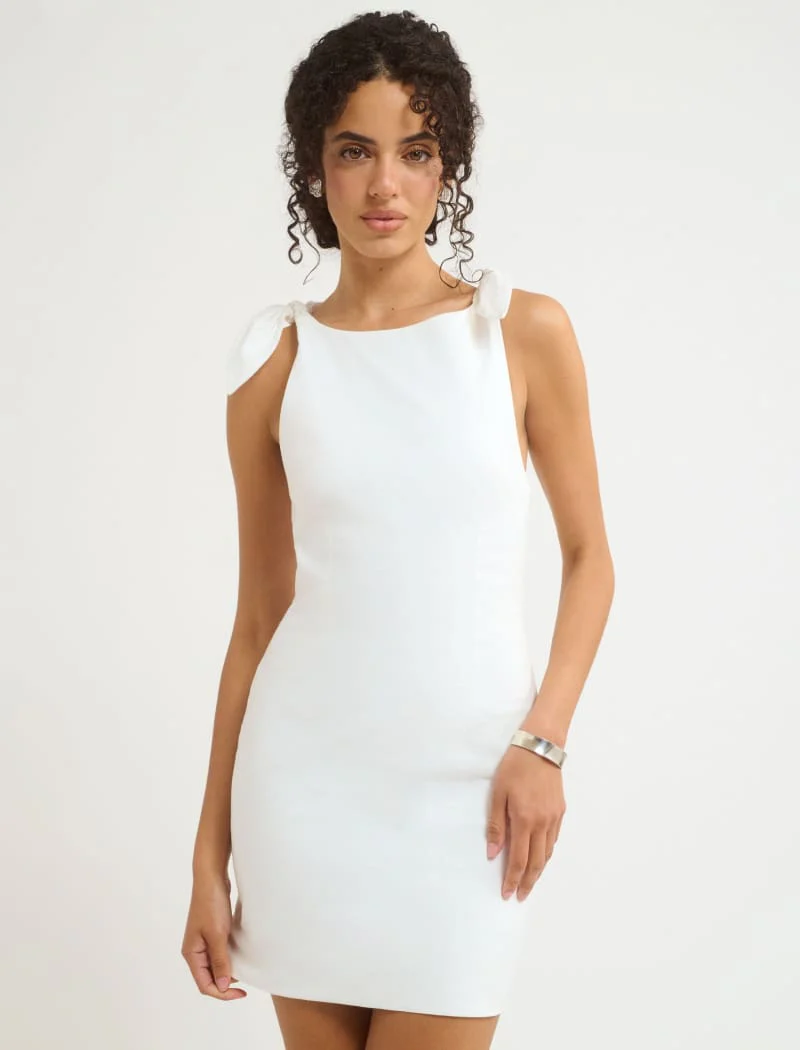 Coastal Mini Dress | White Linen - Image 3