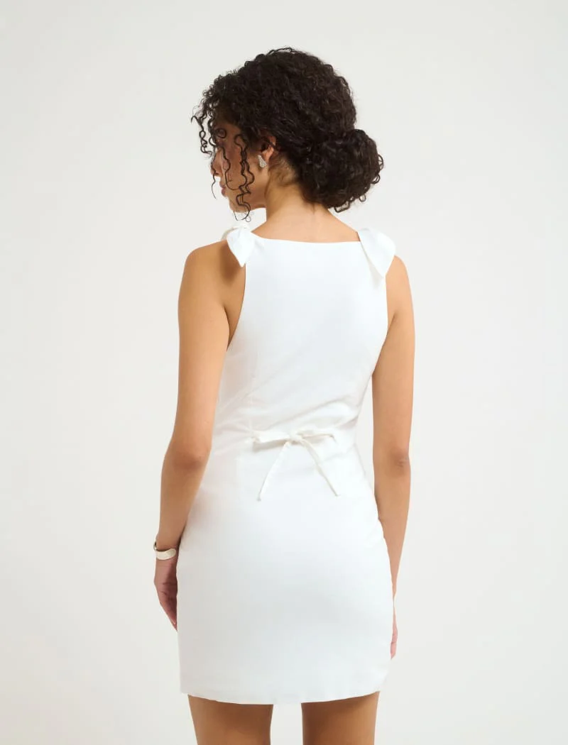 Coastal Mini Dress | White Linen - Image 5