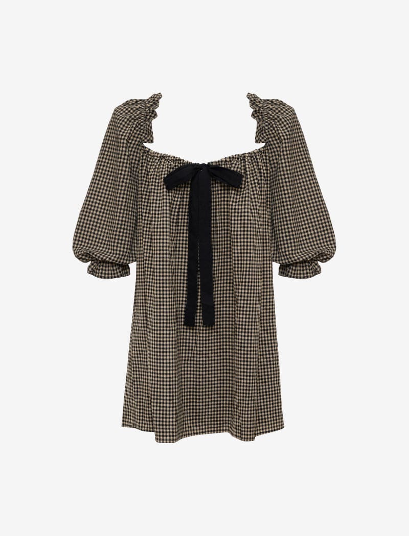 Darling Mini Dress | Black Gingham - Image 8