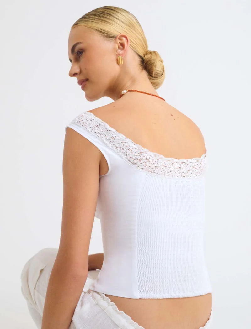Decolletage Top | White - Image 3