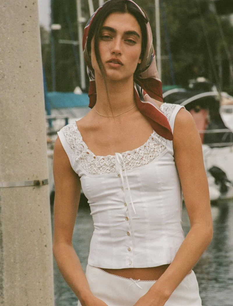 Decolletage Top | White - Image 4