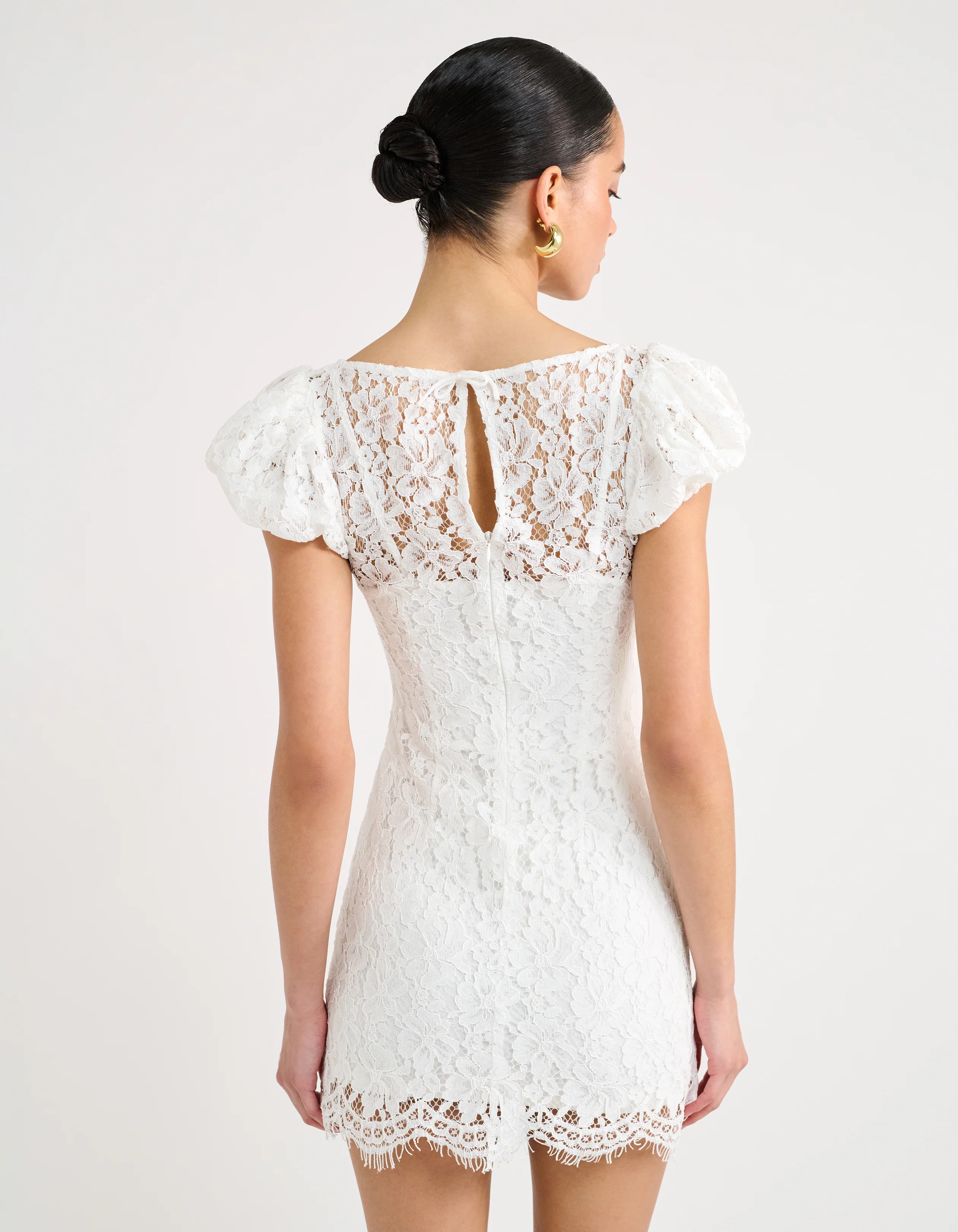 Kisslock Mini Dress | White Lace - Image 3
