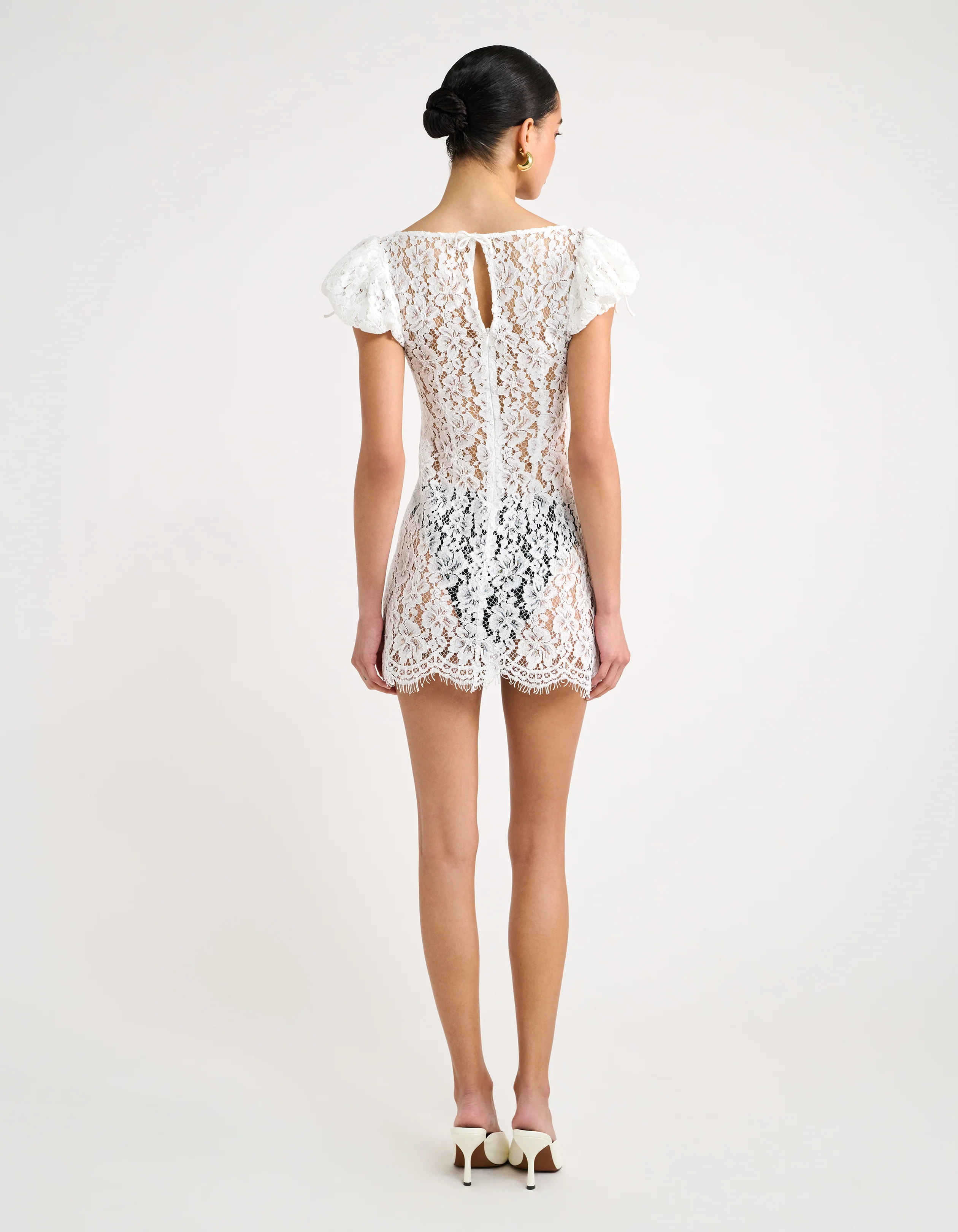 Kisslock Mini Dress | White Lace - Image 5