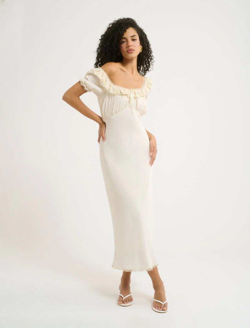 Little House Midi Dress | Cream - Image 4