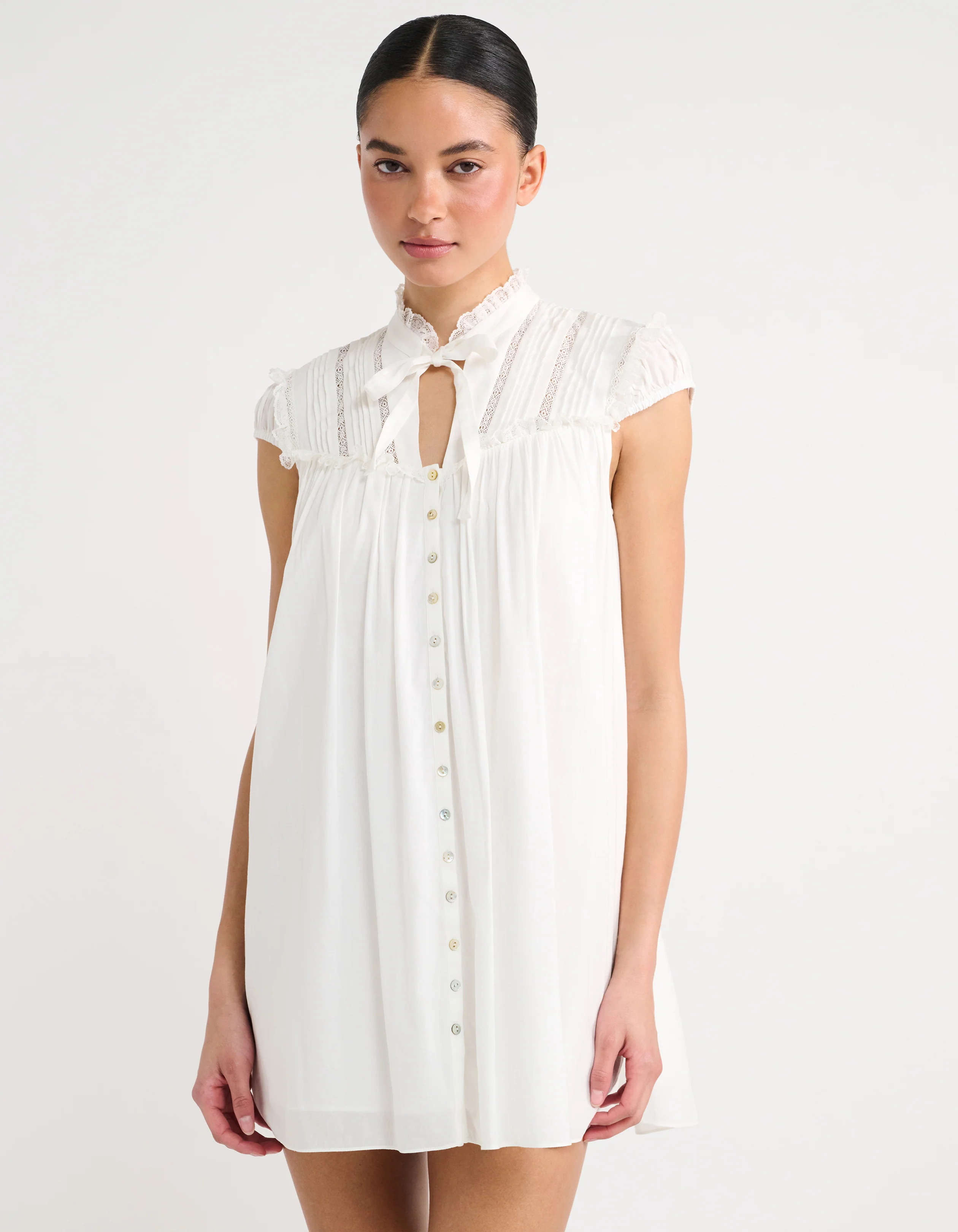 Olive Grove Mini Dress | White - Image 5
