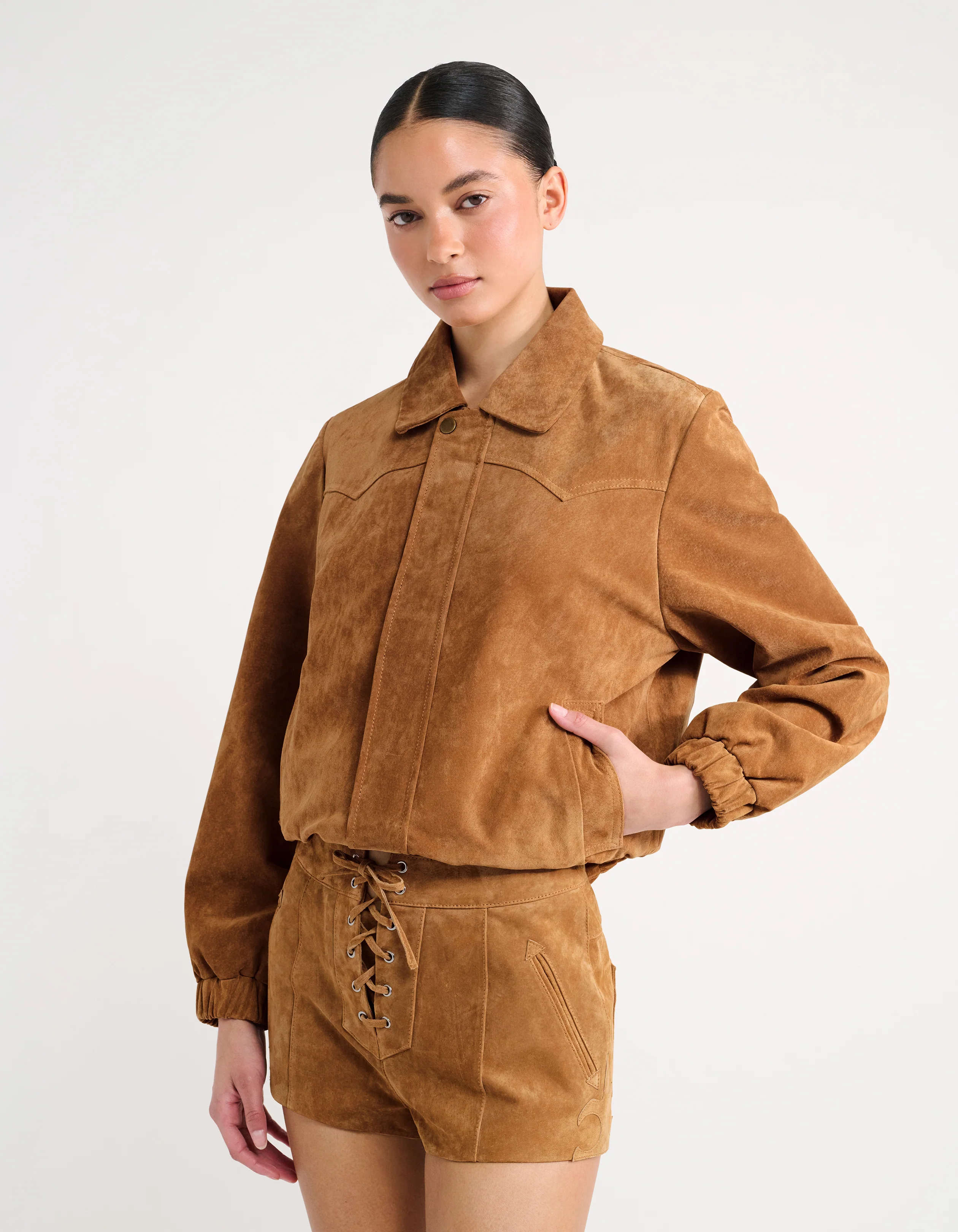 Preston Bomber | Saddle Suede - Image 3