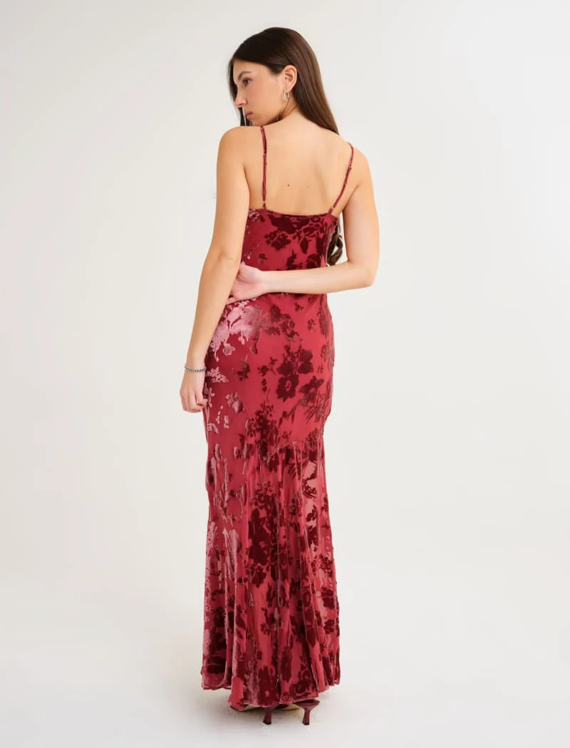 Santeria Maxi Dress | Crimson Devore - Image 4