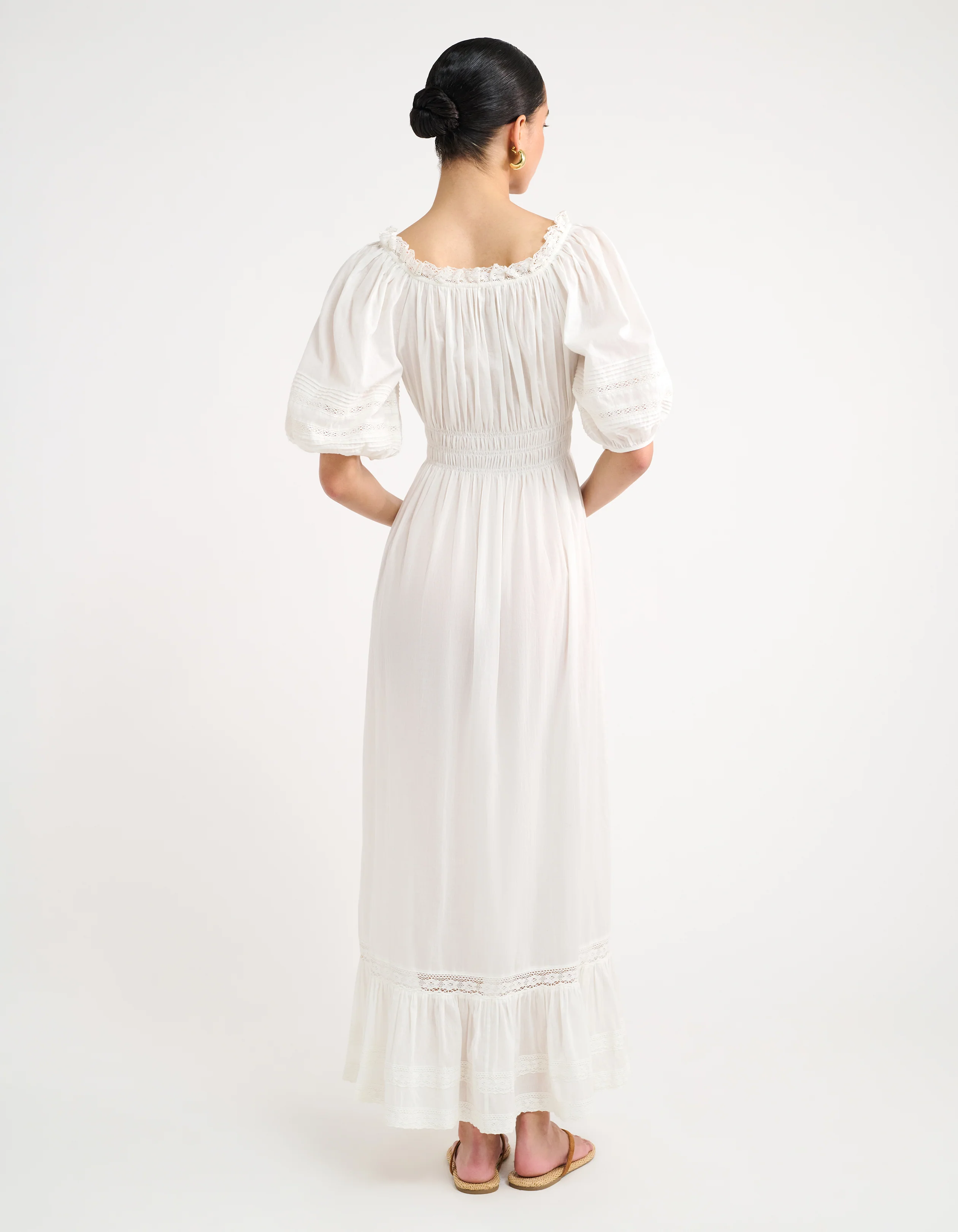 Sea Cotton Midi Dress | White - Image 3