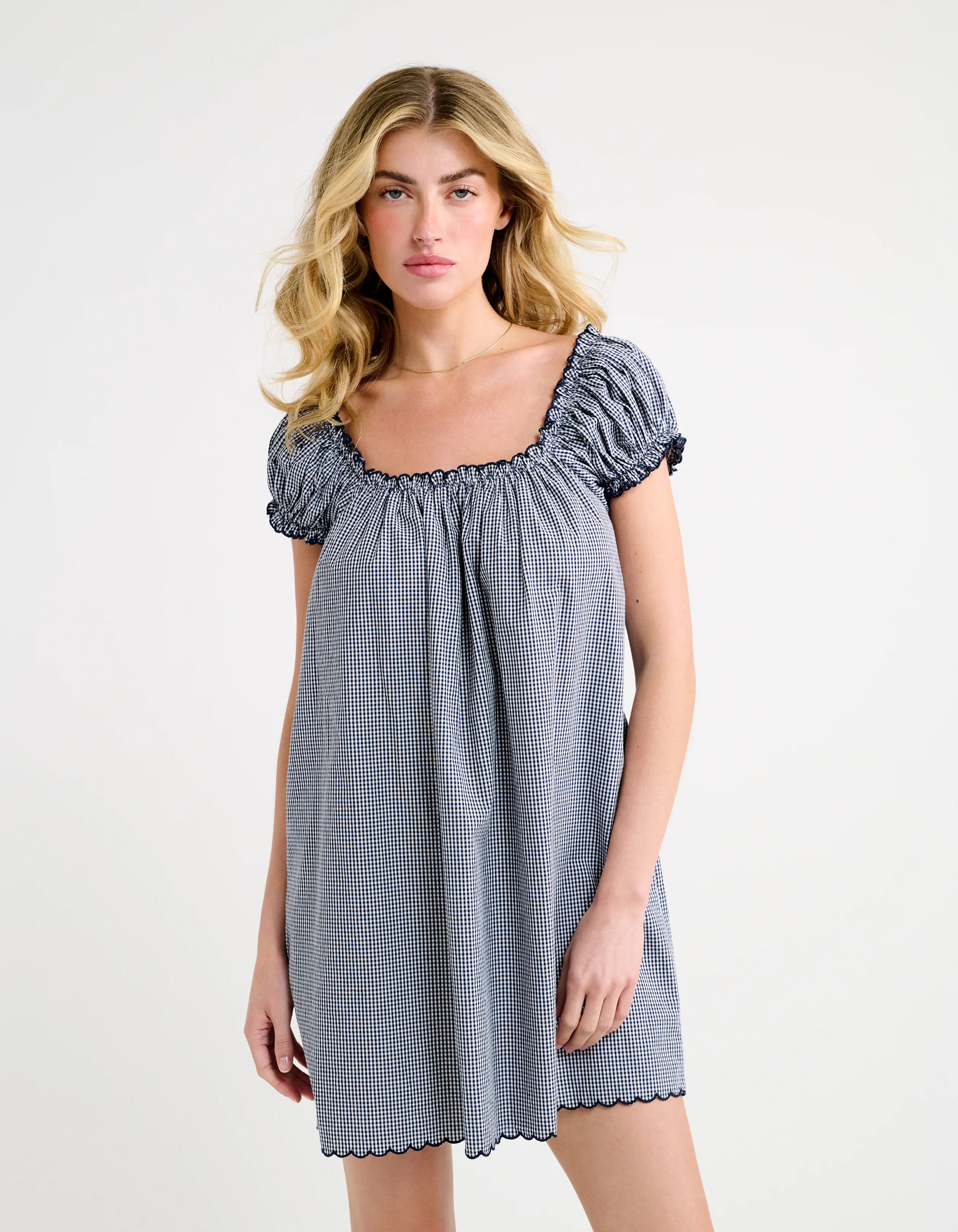 Slowtide Mini Dress | Navy Gingham - Image 3