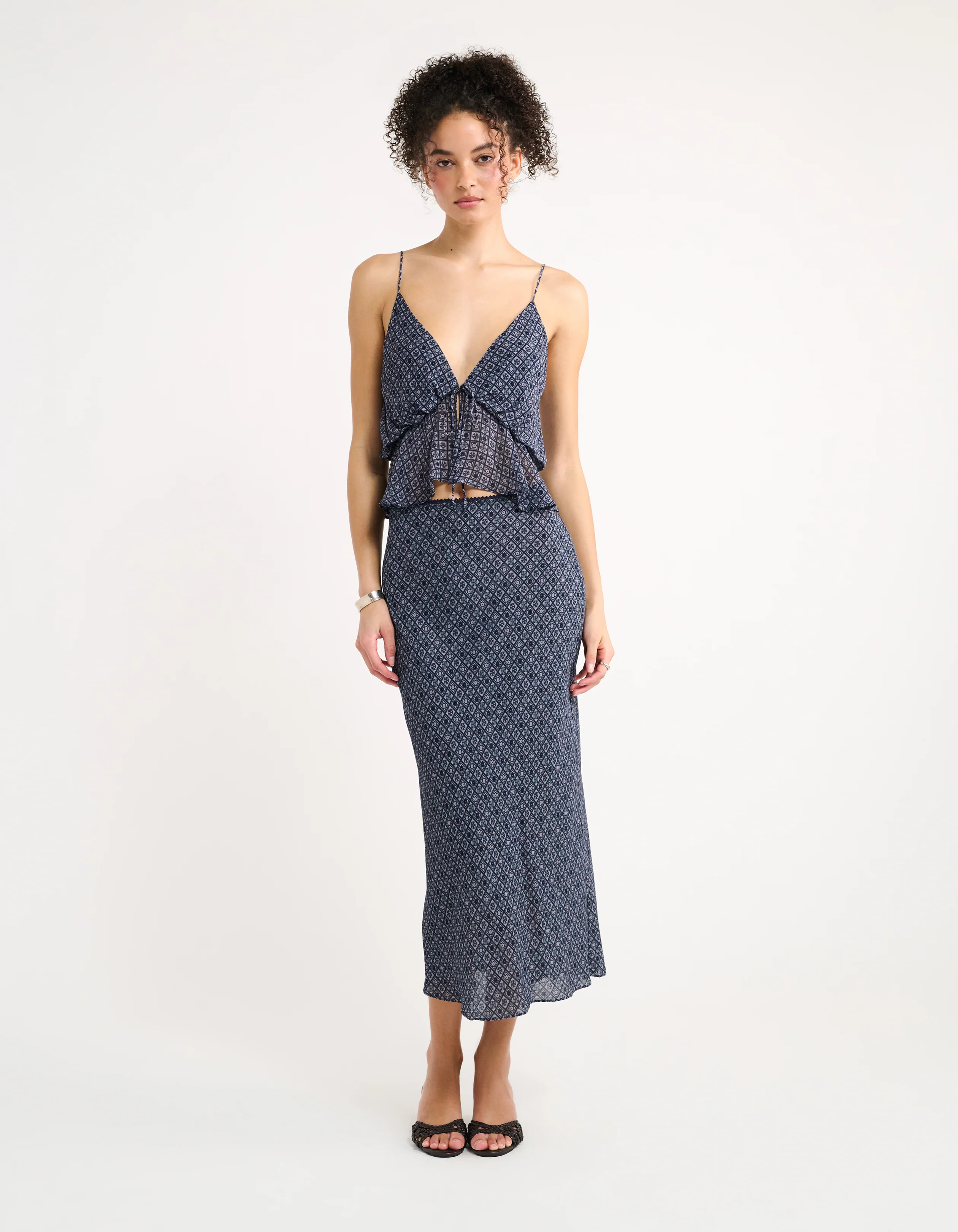 Stroll Midi Skirt | Mediterranean Tile