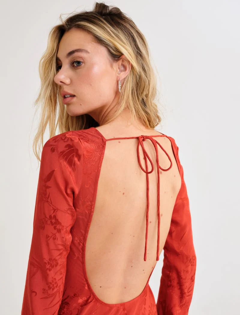 Sweet Talker Maxi Dress | Cinnamon Jacquard - Image 4