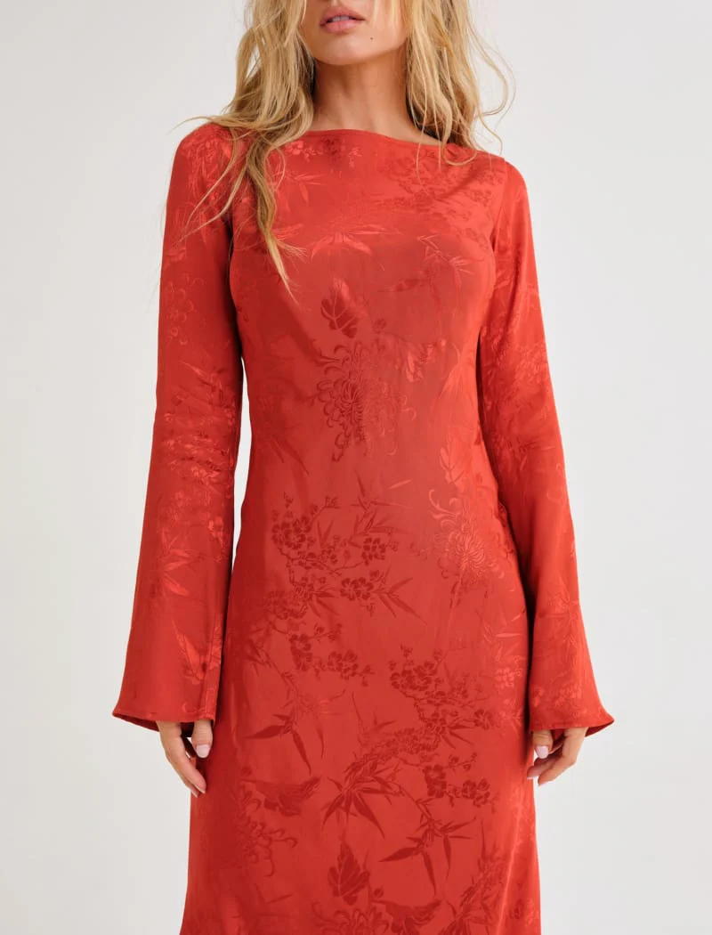 Sweet Talker Maxi Dress | Cinnamon Jacquard - Image 5