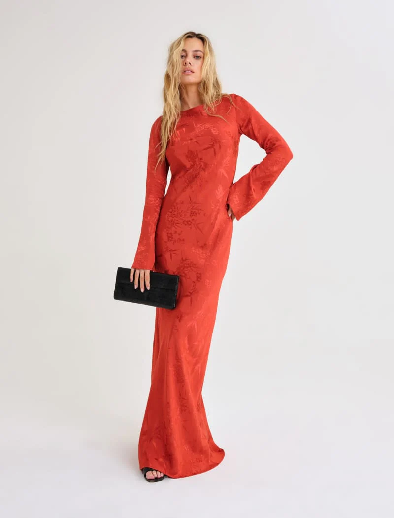 Sweet Talker Maxi Dress | Cinnamon Jacquard - Image 6