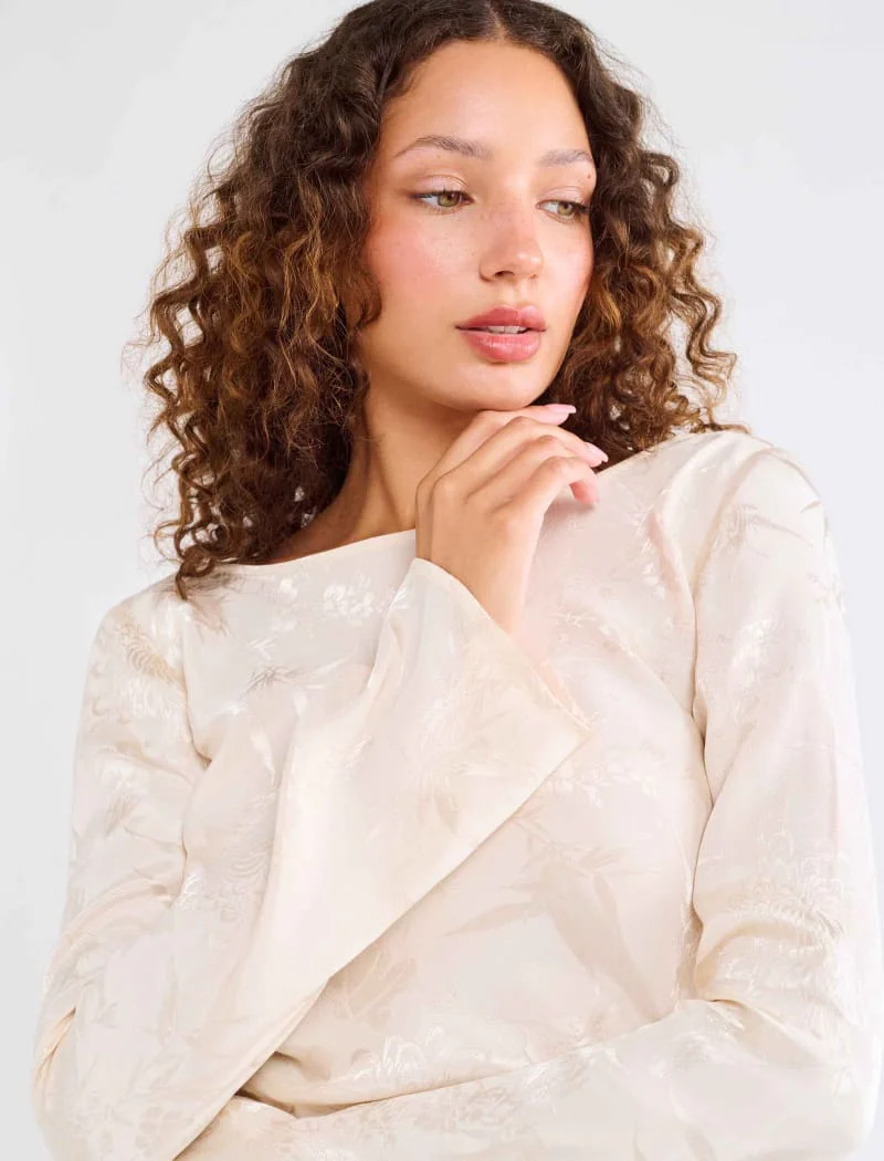 Sweet Talker Maxi Dress | Ivory Jacquard - Image 5