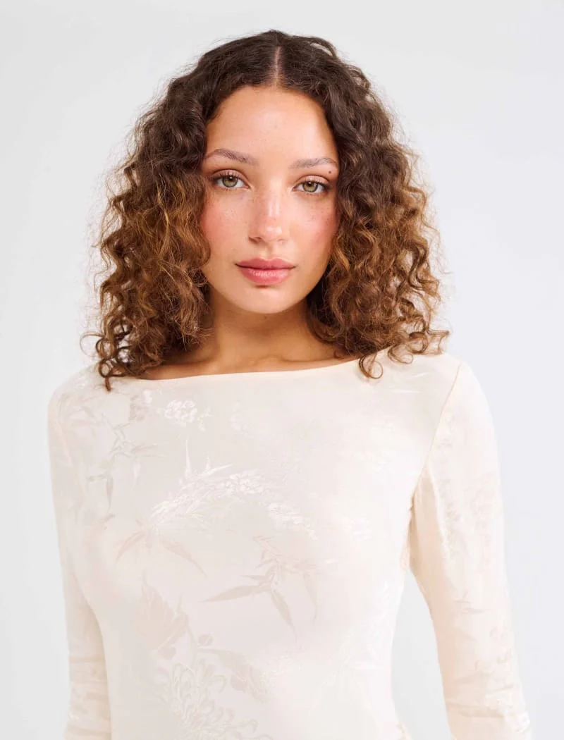 Sweet Talker Maxi Dress | Ivory Jacquard - Image 6