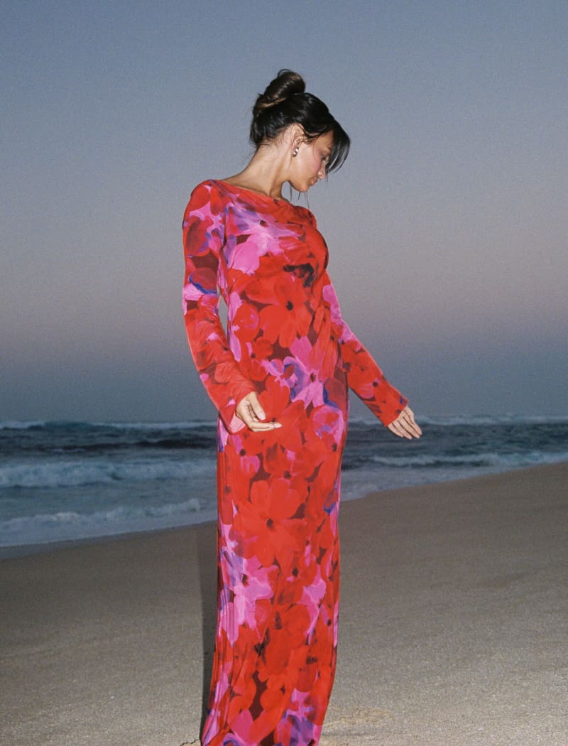 Sweet Talker Maxi Dress | Watercolor Pansy - Image 3