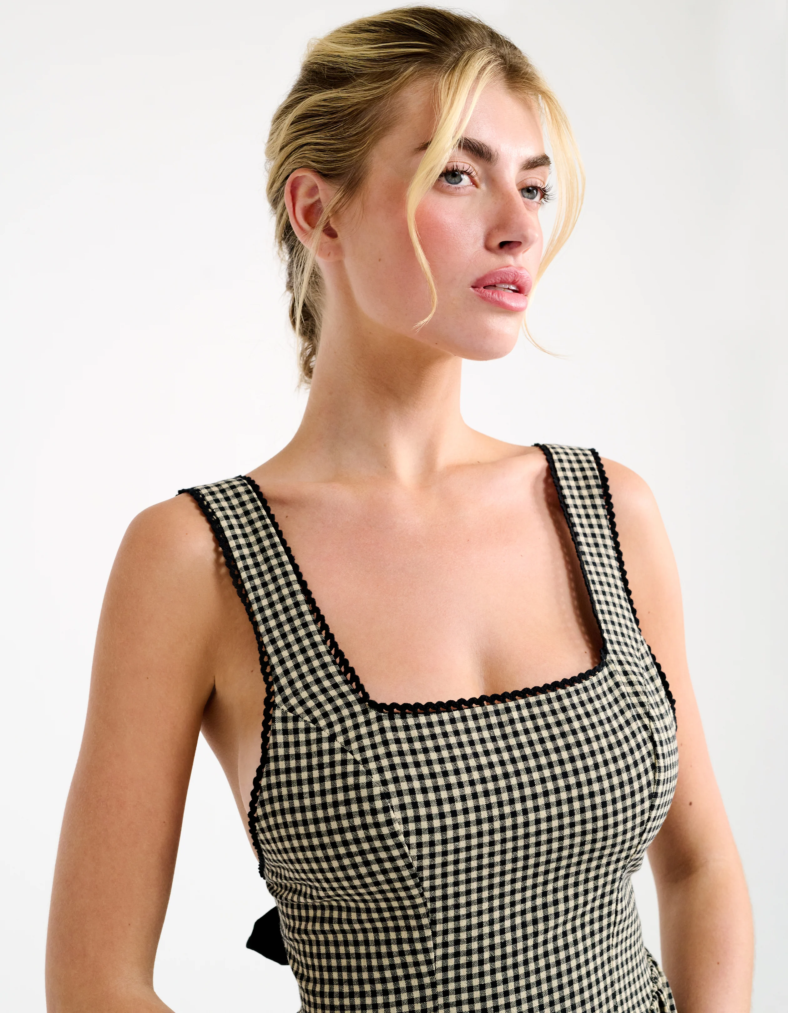 Toulouse Midi Dress | Black Gingham - Image 4