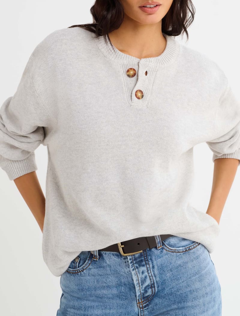 Varsity Henley | Light Heather Gray - Image 4