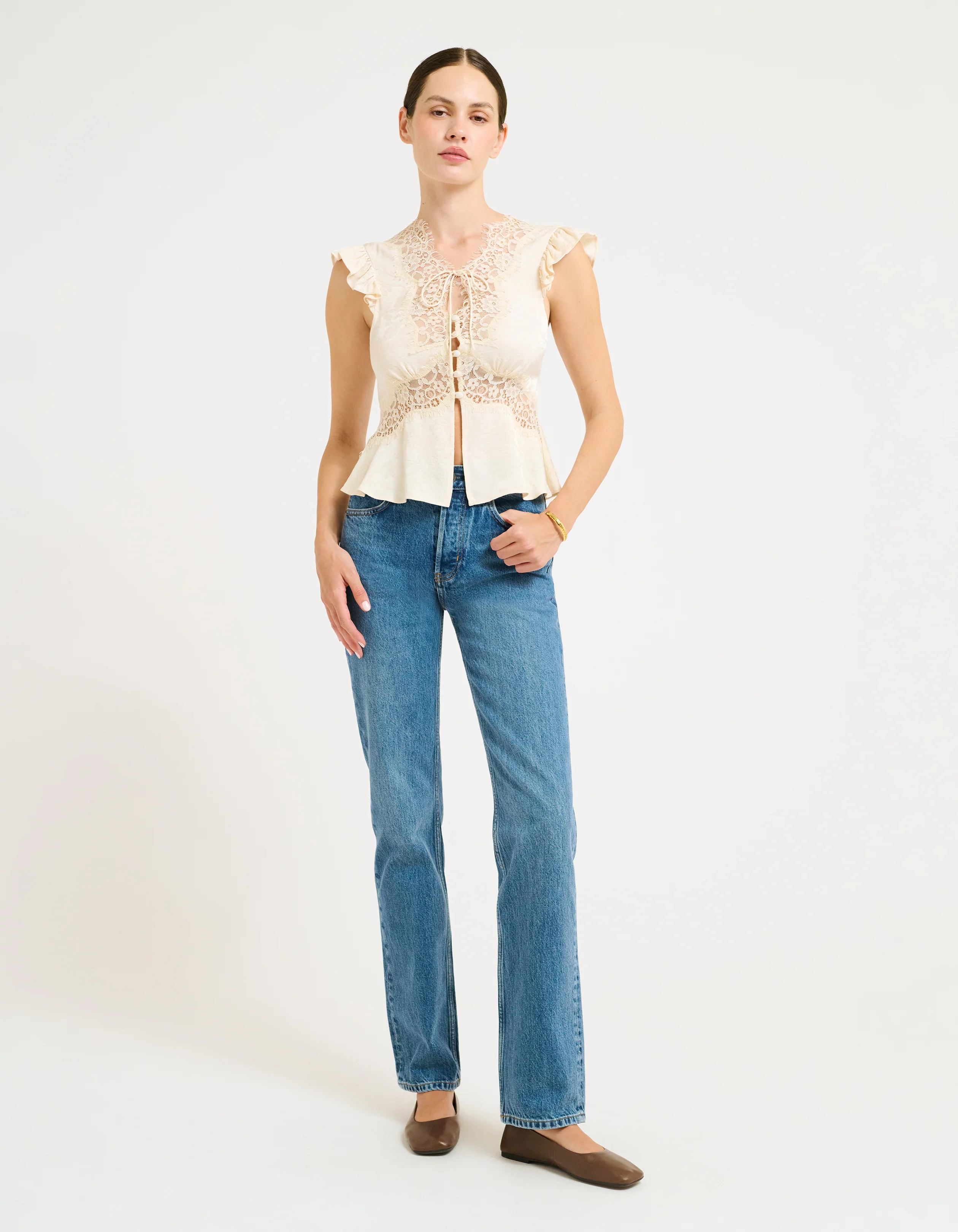 Wisteria Top | Ivory Jacquard - Image 2